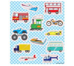 Henbrandt Voertuigen Stickervelletje 12x10cm  | 12 velletjes Henbrandt Voertuigen Stickervelletje 12x10cm  | 12 velletjes