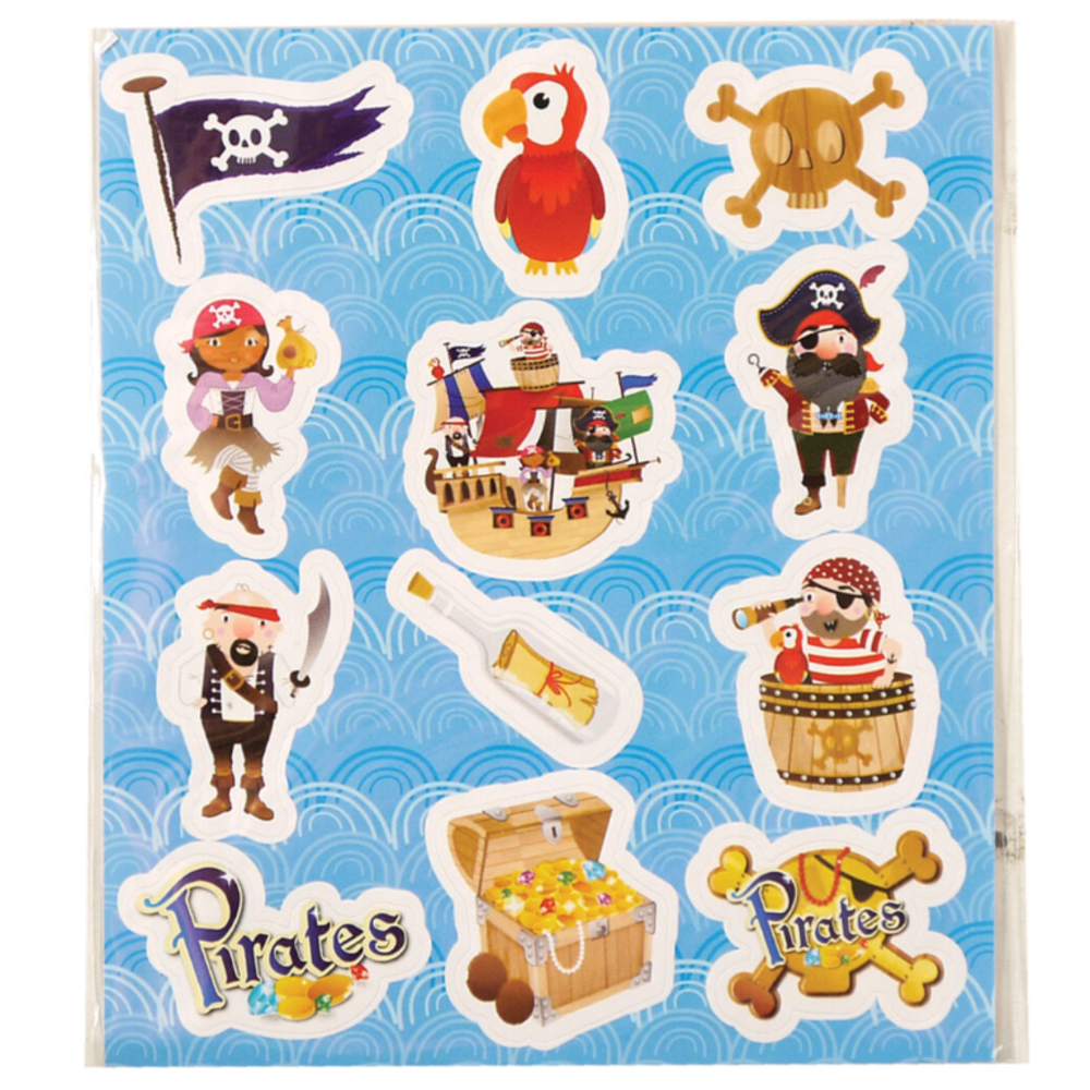 Henbrandt Piraten Stickervelletje 12x10cm | 12 velletjes