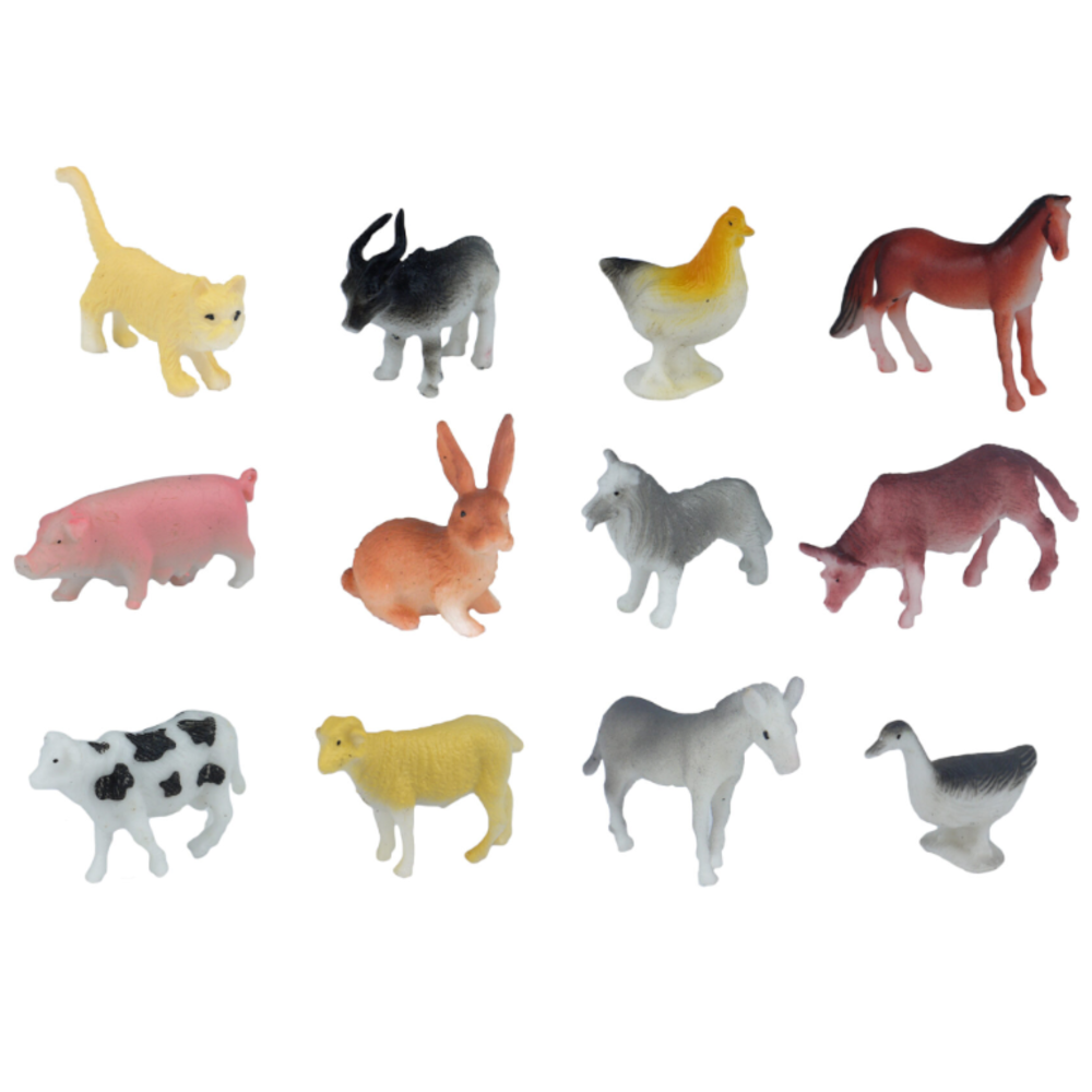 Henbrandt Animaux de la ferme miniatures 4 cm | 12 pièces