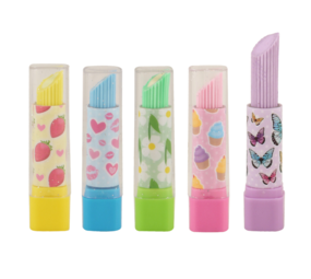 Henbrandt Bunter Lippenstiftradierer 7 cm | 6 Stück
