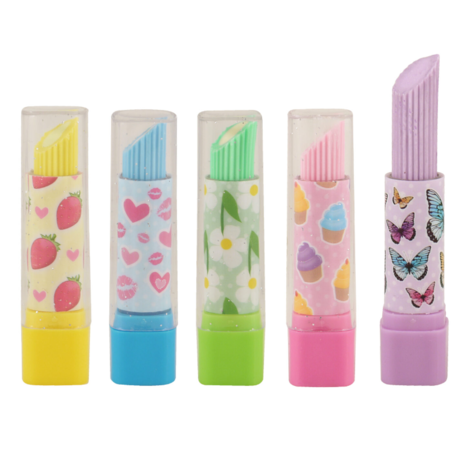 Henbrandt Bunter Lippenstiftradierer 7 cm | 6 Stück