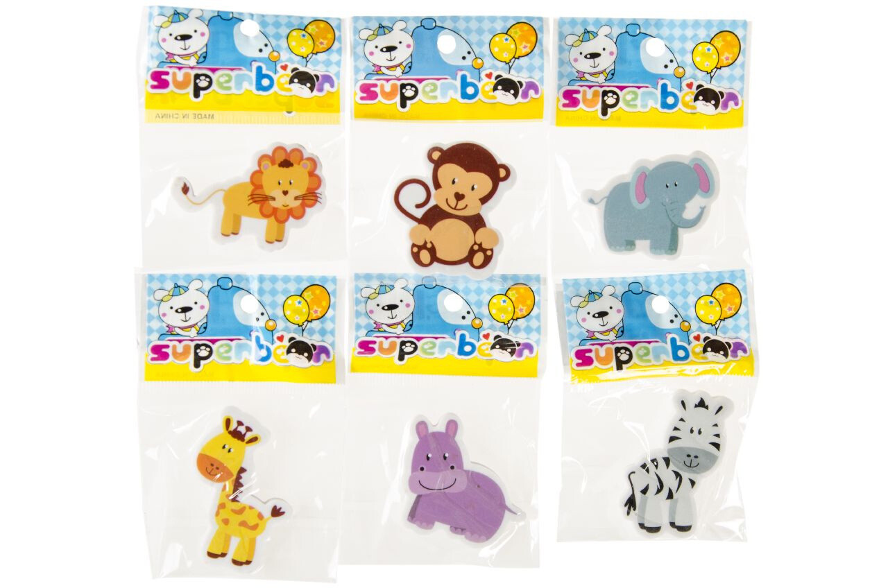 Dschungeltier-Radiergummis, 5 cm | 30 Stück