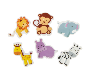 Jungle Dieren Gum 5cm | 30 stuks Jungle Dieren Gum 5cm | 30 stuks