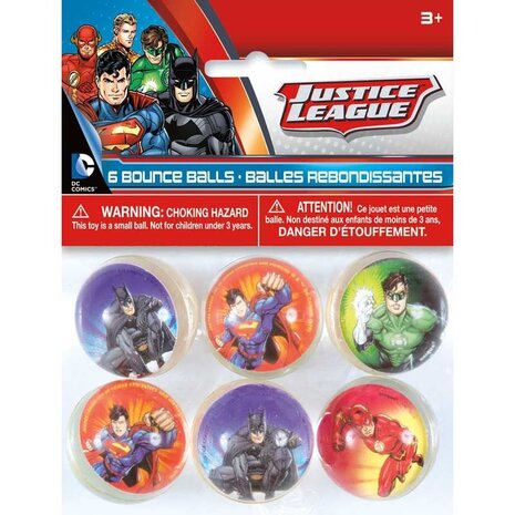 Unique Party Justice League Hüpfbälle 30 mm | 6 Stück