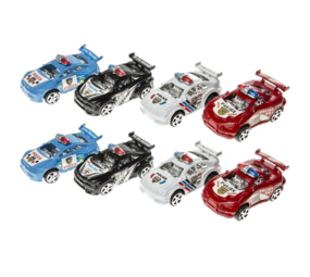 LG Imports Voiture de police - Cadeau d'invité 8 cm | 12 pièces