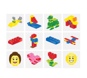 Henbrandt Tatouages ​​éphémères Lego | 12 sets de 12 tatouages