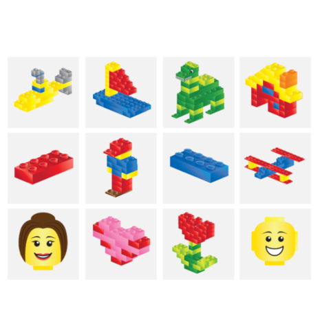 Henbrandt Lego Nep Tattoo  | 12 sets met 12 tattoos Henbrandt Lego Nep Tattoo  | 12 sets met 12 tattoos