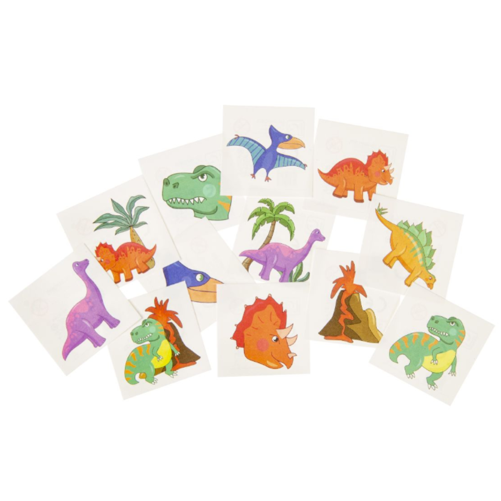 LG Imports Tatouages ​​éphémères de dinosaures | 12 lots de 12 tatouages
