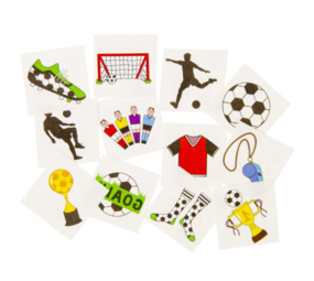LG Imports Tatouages ​​éphémères sur le thème du football | 12 lots de 12 tatouages