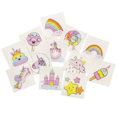 LG Imports Tatouages ​​éphémères Licorne | 12 lots de 12 tatouages