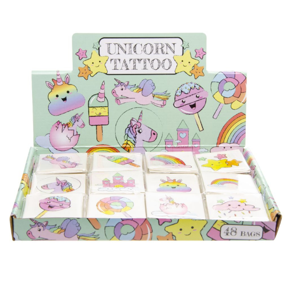 LG Imports Tatouages ​​éphémères Licorne | 12 lots de 12 tatouages