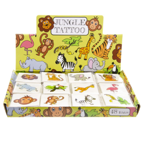 LG Imports Jungle Dieren Nep Tattoo | 12 sets met 12 tattoos LG Imports Jungle Dieren Nep Tattoo | 12 sets met 12 tattoos