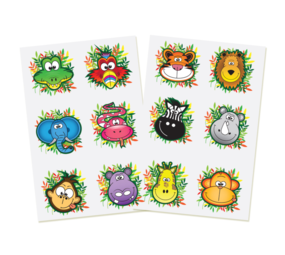 Henbrandt Tatouages ​​éphémères Jungle | 12 kits de 12 tatouages