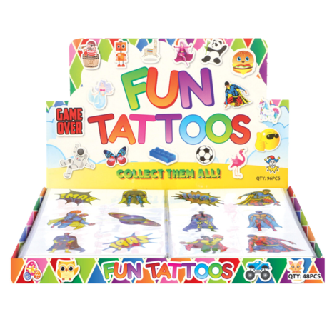 Henbrandt Superhelden Nep Tattoo | 12 sets met 12 tattoos