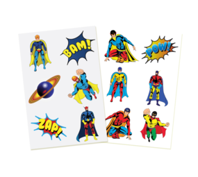 Henbrandt Superhero Fake Tattoos | 12 sets with 12 tattoos
