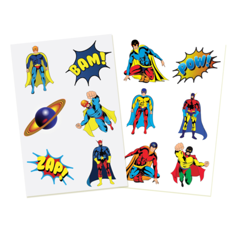 Henbrandt Superhelden Nep Tattoo | 12 sets met 12 tattoos
