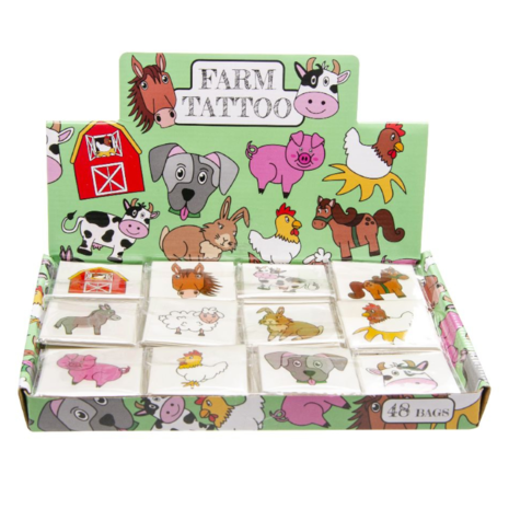 LG Imports Farm Animals Temporary Tattoos | 12 sets with 12 tattoos