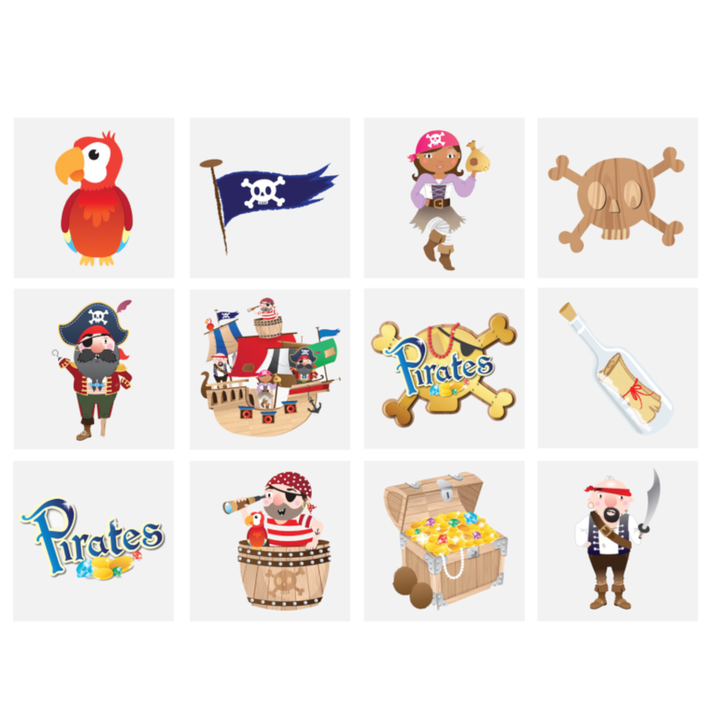 Henbrandt Piraten Nep Tattoo | 12 sets met 12 tattoos Henbrandt Piraten Nep Tattoo | 12 sets met 12 tattoos