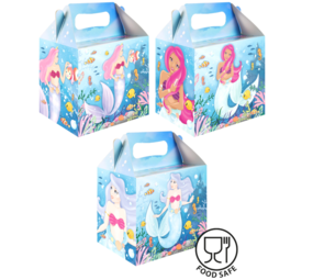 Henbrandt Meerjungfrauen-Gastgeschenkbox 14 x 9,5 x 18 cm | 12 Stück