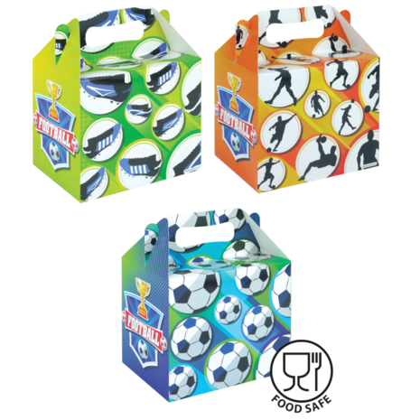 Henbrandt Gastgeschenkboxen für Fußballpartys, 14 x 9,5 x 12 cm | 12 Stück