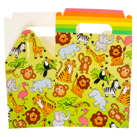 LG Imports Jungle Animals Party Favor Box 13x9.5x12cm | 12 pieces