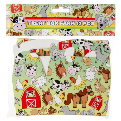 LG Imports Farm Animals Party Favor Boxes 12x12.5x6cm | 12 pieces