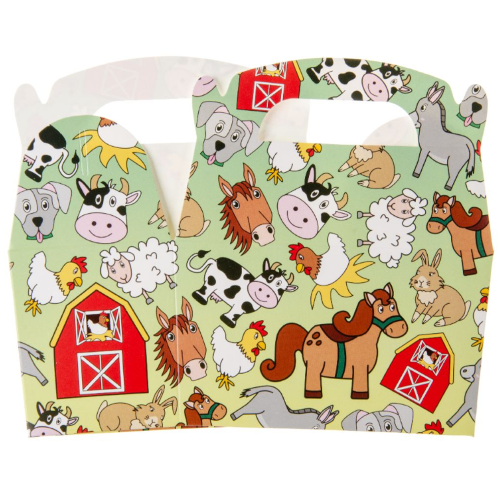 LG Imports Farm Animals Party Favor Boxes 12x12.5x6cm | 12 pieces