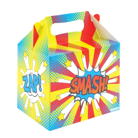 Amscan Superhero Slogan Party Favor Box 14x9.5x12cm | 12 pieces