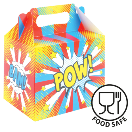 Amscan Superhero Slogan Party Favor Box 14x9.5x12cm | 12 pieces