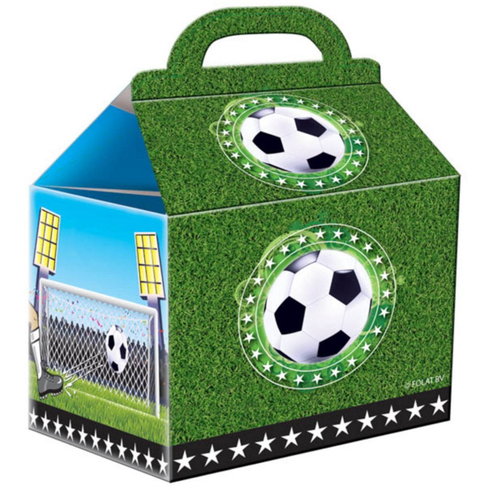 Folat Gastgeschenkboxen für Fußballpartys, 9 x 9 x 8 cm | 4 Stück