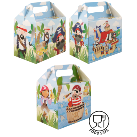 Henbrandt Piraten-Party-Geschenkbox 14 x 9,5 x 12 cm | 12 Stück