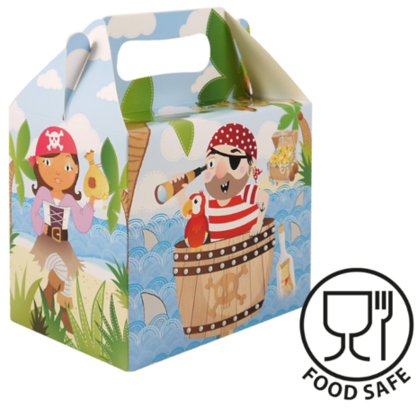 Henbrandt Piraten-Party-Geschenkbox 14 x 9,5 x 12 cm | 12 Stück