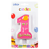 Boland Kaars My 1st birthday roze 12cm | per stuk Boland Kaars My 1st birthday roze 12cm | per stuk
