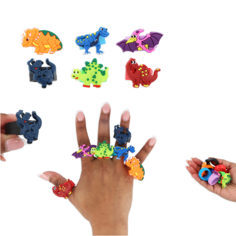 Henbrandt Dino-Ring 2x3cm | 12 Stück