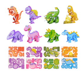 Henbrandt Puzzle 3D Mini Dinosaure 10x7cm | 12 pièces