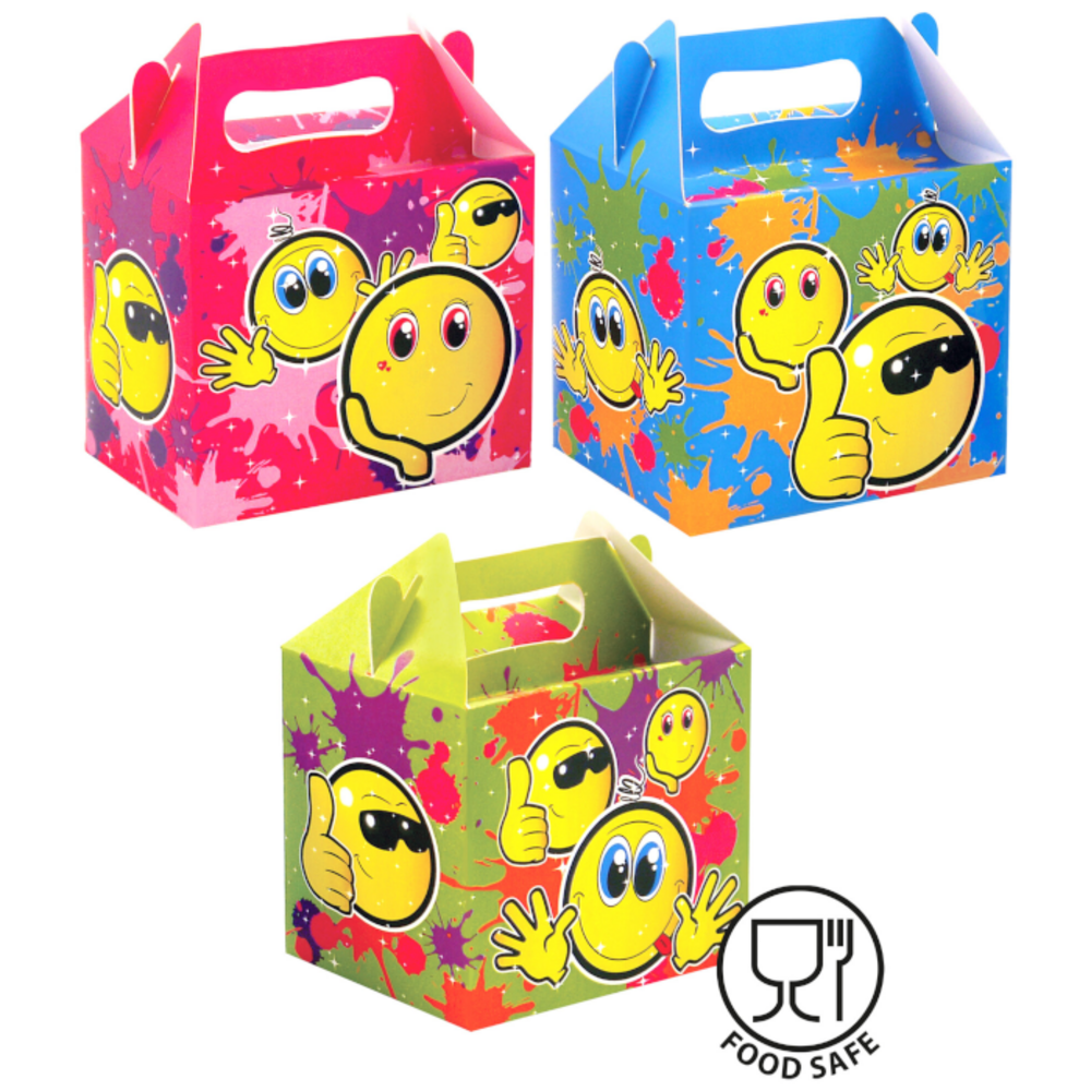Henbrandt Boîte à dragées Emoji Smiley 14 x 9,5 x 12 cm | 12 pièces