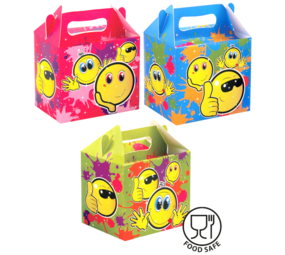 Henbrandt Emoji-Gastgeschenkbox mit Smiley-Motiv, 14 x 9,5 x 12 cm | 12 Stück