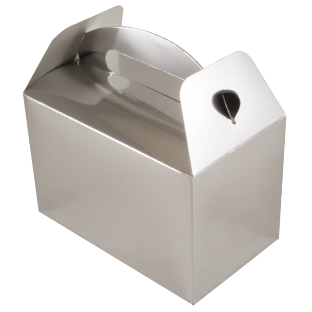 Oaktree Party Favor Box Silver Metallic 15x9x10cm | 6 pieces