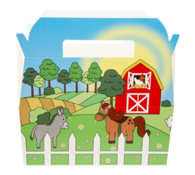 LG Imports Farm Animals Party Favor Box 22.5x12x9.5cm | 12 pieces
