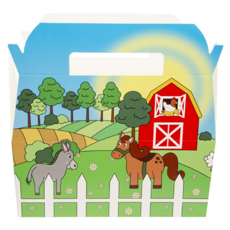 LG Imports Farm Animals Party Favor Box 22.5x12x9.5cm | 12 pieces