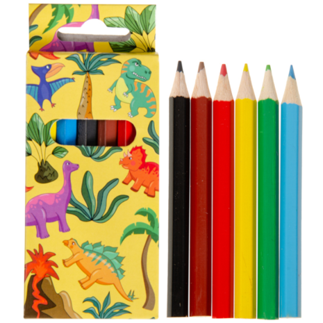 LG Imports Dinosaur Colored Pencils 9cm | 24 boxes