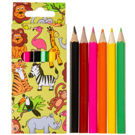 LG Imports Jungle Animals Colored Pencils 9cm | 24 boxes