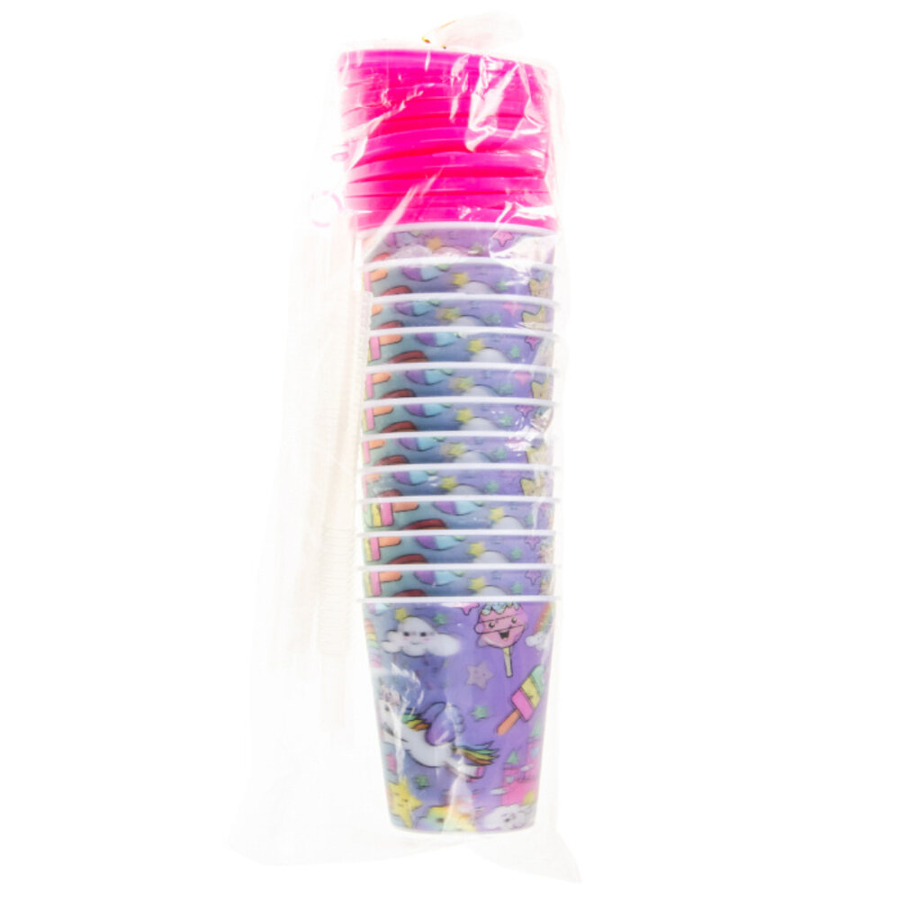 LG Imports Unicorn Treat Cup with Straw 250ml | 12 pieces