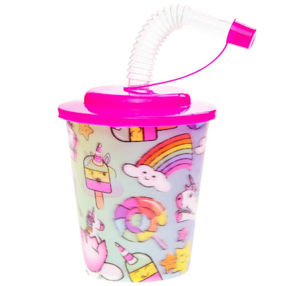 LG Imports Gobelets Licorne avec paille 250 ml | 12 pièces