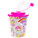 LG Imports Einhorn-Leckerlibecher mit Strohhalm 250 ml | 12 Stück
