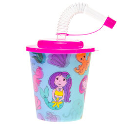 LG Imports Zeemeermin Traktatie Beker met Rietje 250ml | 12 stuks LG Imports Zeemeermin Traktatie Beker met Rietje 250ml | 12 stuks