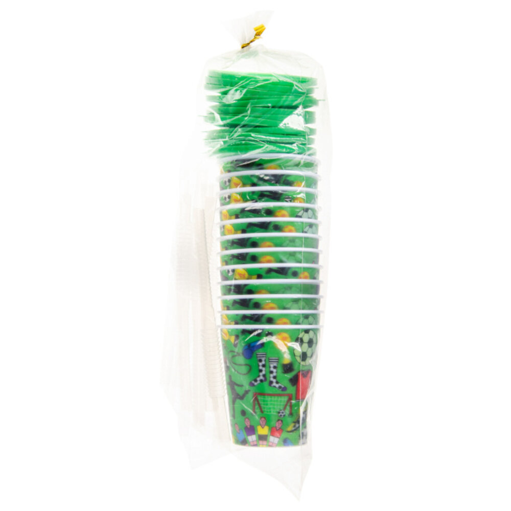 LG Imports Voetbal Traktatie Beker met Rietje 250ml | 12 stuks LG Imports Voetbal Traktatie Beker met Rietje 250ml | 12 stuks