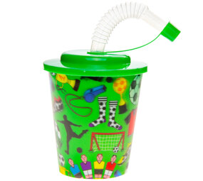 LG Imports Football Treat Cup with Straw 250ml | 12 pieces