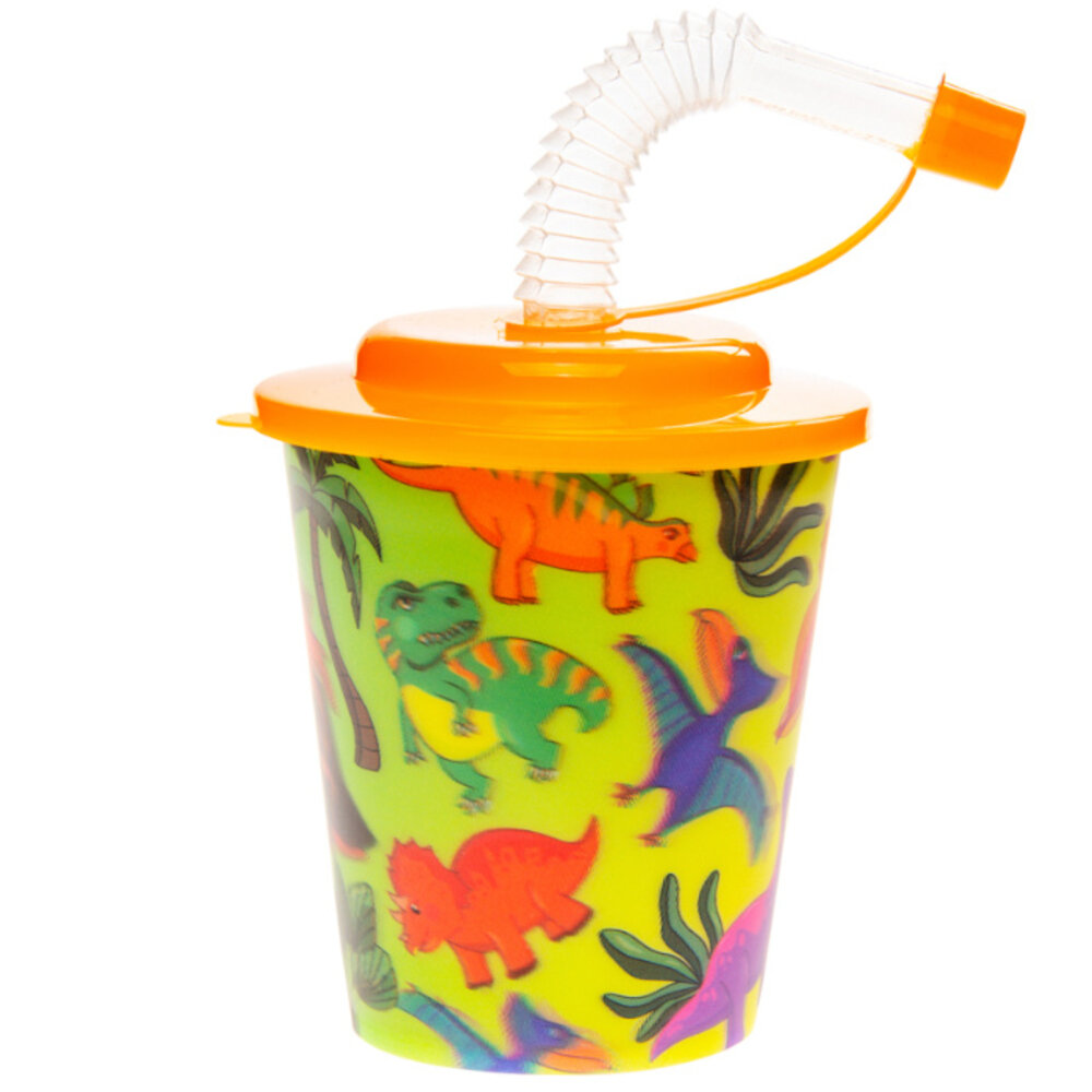 LG Imports Dinosaur Treat Cup with Straw 250ml | 12 pieces