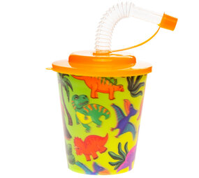 LG Imports Gobelets à friandises dinosaures avec paille 250 ml | 12 pièces